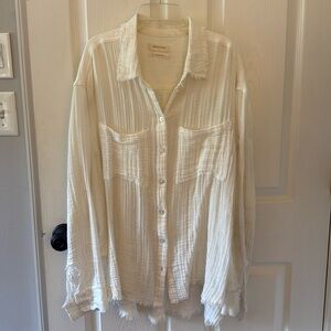 White Urban Outfitters gauze blouse oversized